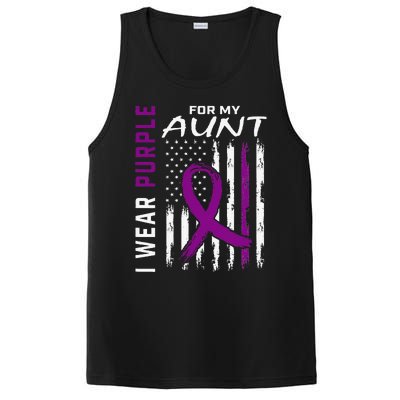 I Wear Purple For My Aunt Lupus Awareness American Flag PosiCharge Competitor Tank