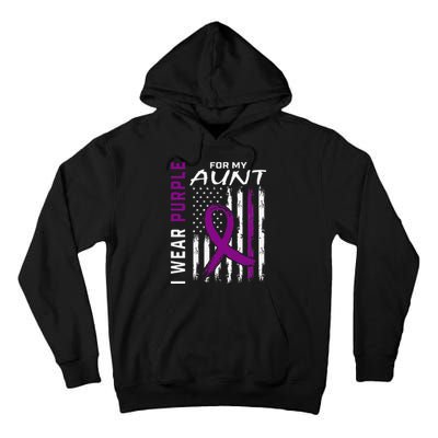 I Wear Purple For My Aunt Lupus Awareness American Flag Tall Hoodie