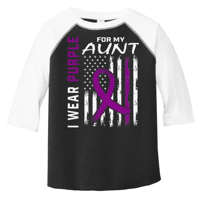 I Wear Purple For My Aunt Lupus Awareness American Flag Toddler Fine Jersey T-Shirt