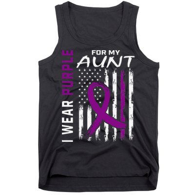 I Wear Purple For My Aunt Lupus Awareness American Flag Tank Top