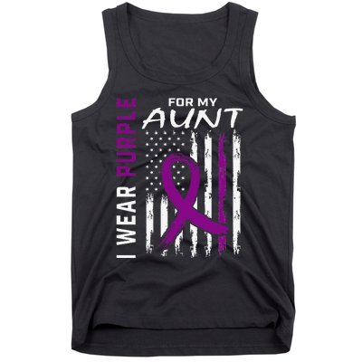 I Wear Purple For My Aunt Lupus Awareness American Flag Tank Top