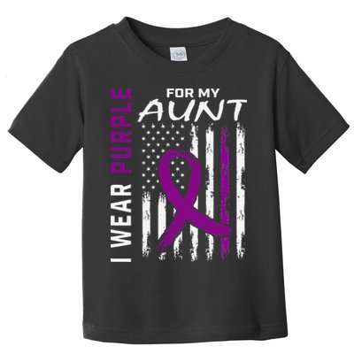 I Wear Purple For My Aunt Lupus Awareness American Flag Toddler T-Shirt