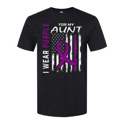 I Wear Purple For My Aunt Lupus Awareness American Flag Softstyle CVC T-Shirt