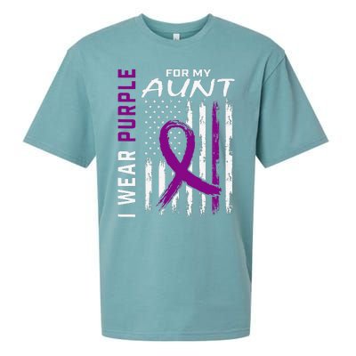 I Wear Purple For My Aunt Lupus Awareness American Flag Sueded Cloud Jersey T-Shirt