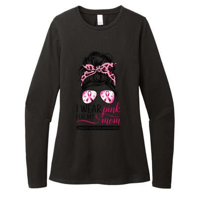 I Wear P.Ink For My Mom Breast Cancer Awareness Girl Support Gift Womens CVC Long Sleeve Shirt