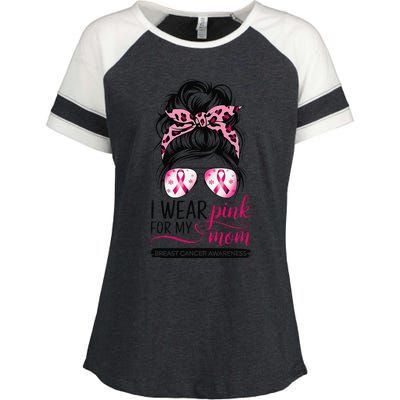 I Wear P.Ink For My Mom Breast Cancer Awareness Girl Support Gift Enza Ladies Jersey Colorblock Tee