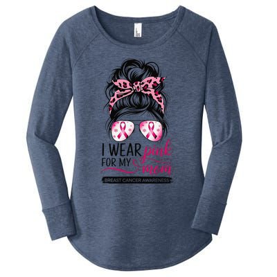 I Wear P.Ink For My Mom Breast Cancer Awareness Girl Support Gift Women's Perfect Tri Tunic Long Sleeve Shirt