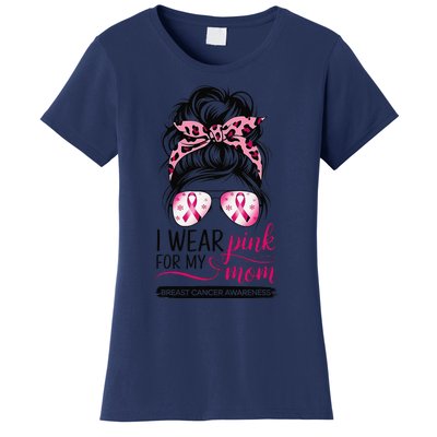 I Wear P.Ink For My Mom Breast Cancer Awareness Girl Support Gift Women's T-Shirt