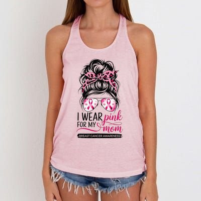 I Wear P.Ink For My Mom Breast Cancer Awareness Girl Support Gift Women's Knotted Racerback Tank