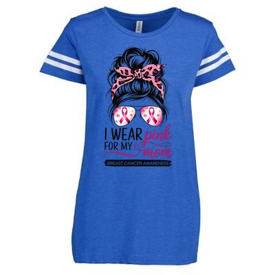 I Wear P.Ink For My Mom Breast Cancer Awareness Girl Support Gift Enza Ladies Jersey Football T-Shirt