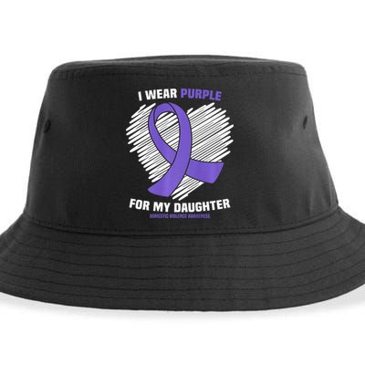 I Wear Purple For My Daughter Domestic Violence Awareness Sustainable Bucket Hat