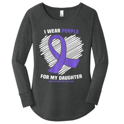 I Wear Purple For My Daughter Domestic Violence Awareness Women's Perfect Tri Tunic Long Sleeve Shirt