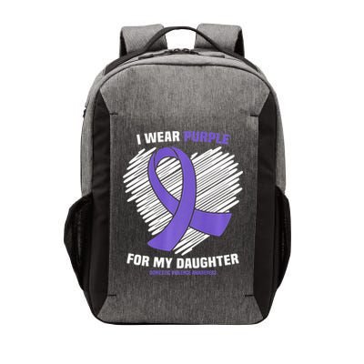 I Wear Purple For My Daughter Domestic Violence Awareness Vector Backpack