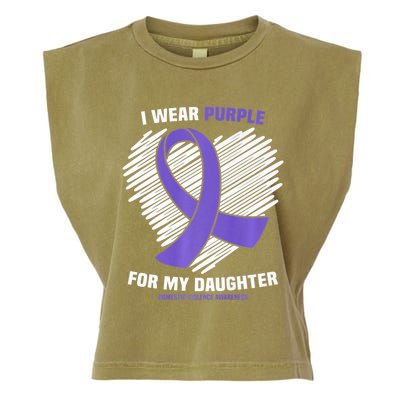 I Wear Purple For My Daughter Domestic Violence Awareness Garment-Dyed Women's Muscle Tee