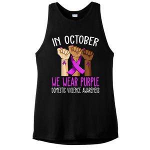 I Wear Purple Domestic Violence Awareness Gift Ladies PosiCharge Tri-Blend Wicking Tank