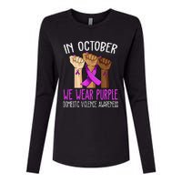 I Wear Purple Domestic Violence Awareness Gift Womens Cotton Relaxed Long Sleeve T-Shirt