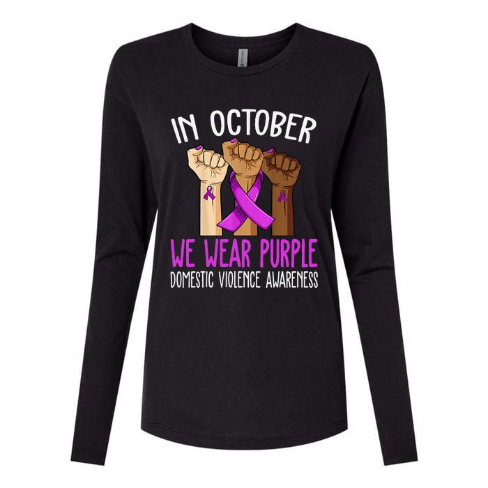 I Wear Purple Domestic Violence Awareness Gift Womens Cotton Relaxed Long Sleeve T-Shirt