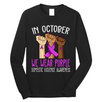 I Wear Purple Domestic Violence Awareness Gift Long Sleeve Shirt