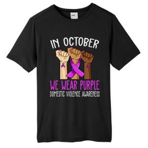 I Wear Purple Domestic Violence Awareness Gift Tall Fusion ChromaSoft Performance T-Shirt