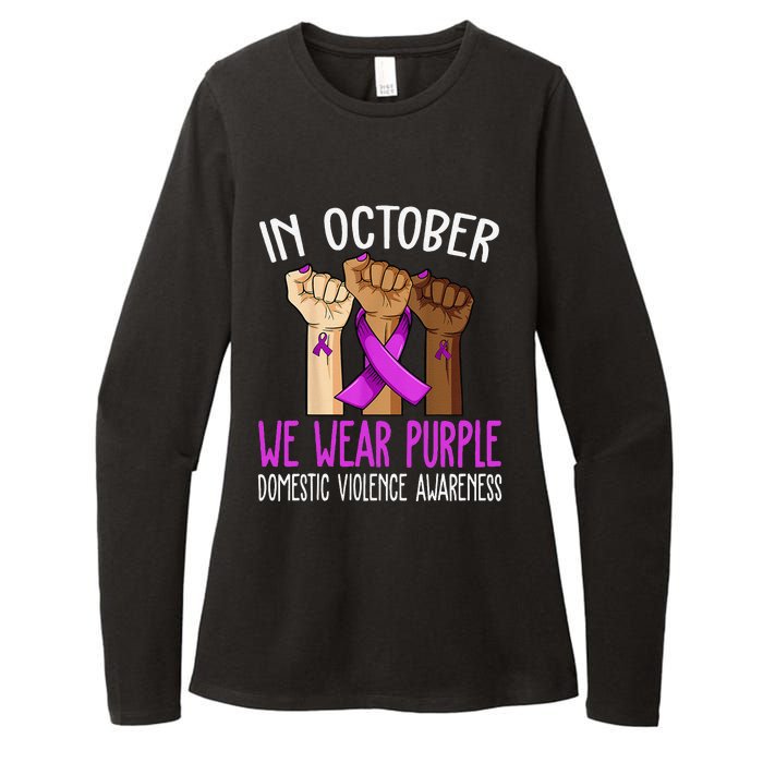 I Wear Purple Domestic Violence Awareness Gift Womens CVC Long Sleeve Shirt