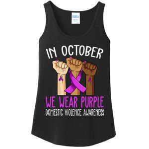 I Wear Purple Domestic Violence Awareness Gift Ladies Essential Tank