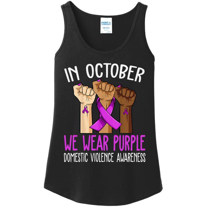 I Wear Purple Domestic Violence Awareness Gift Ladies Essential Tank