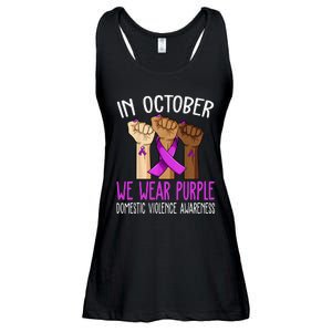 I Wear Purple Domestic Violence Awareness Gift Ladies Essential Flowy Tank