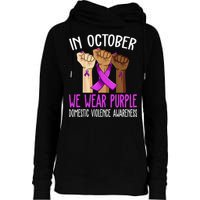 I Wear Purple Domestic Violence Awareness Gift Womens Funnel Neck Pullover Hood