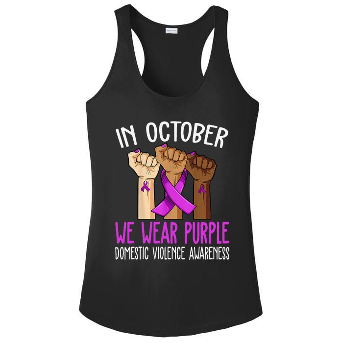 I Wear Purple Domestic Violence Awareness Gift Ladies PosiCharge Competitor Racerback Tank