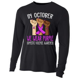 I Wear Purple Domestic Violence Awareness Gift Cooling Performance Long Sleeve Crew