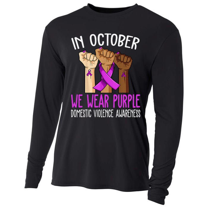 I Wear Purple Domestic Violence Awareness Gift Cooling Performance Long Sleeve Crew