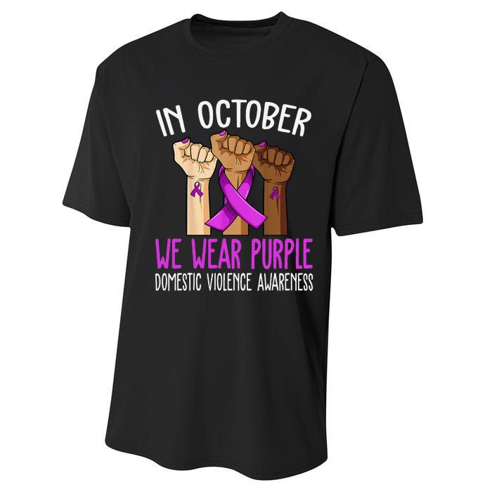 I Wear Purple Domestic Violence Awareness Gift Performance Sprint T-Shirt