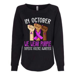 I Wear Purple Domestic Violence Awareness Gift Womens California Wash Sweatshirt