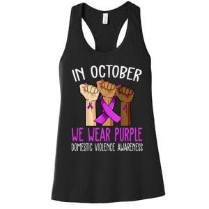 I Wear Purple Domestic Violence Awareness Gift Women's Racerback Tank