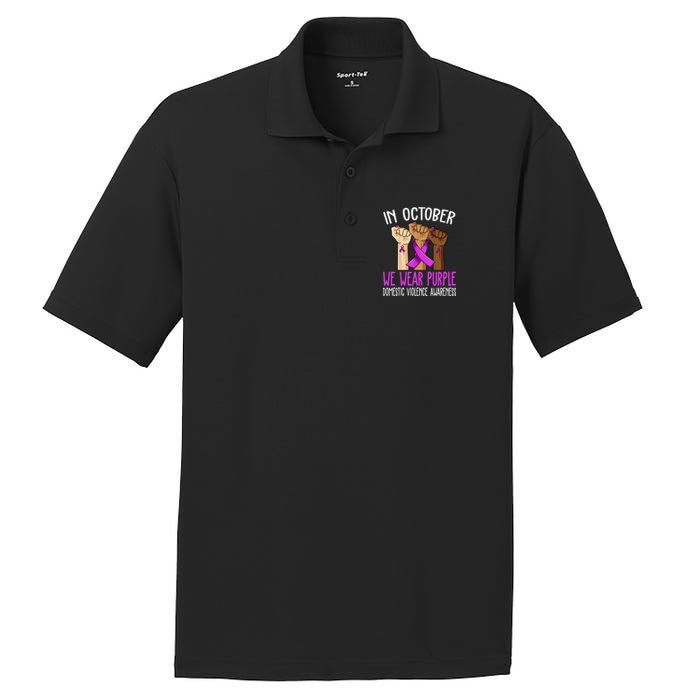 I Wear Purple Domestic Violence Awareness Gift PosiCharge RacerMesh Polo