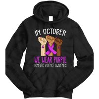 I Wear Purple Domestic Violence Awareness Gift Tie Dye Hoodie