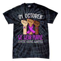 I Wear Purple Domestic Violence Awareness Gift Tie-Dye T-Shirt