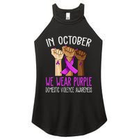 I Wear Purple Domestic Violence Awareness Gift Women's Perfect Tri Rocker Tank