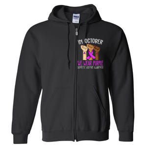 I Wear Purple Domestic Violence Awareness Gift Full Zip Hoodie