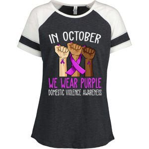 I Wear Purple Domestic Violence Awareness Gift Enza Ladies Jersey Colorblock Tee