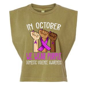 I Wear Purple Domestic Violence Awareness Gift Garment-Dyed Women's Muscle Tee