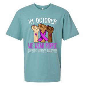 I Wear Purple Domestic Violence Awareness Gift Sueded Cloud Jersey T-Shirt