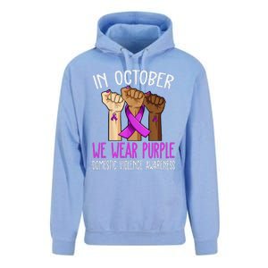 I Wear Purple Domestic Violence Awareness Gift Unisex Surf Hoodie