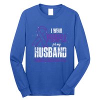 I Wear Purple For My Husband Pancreatic Cancer Awareness Gift Long Sleeve Shirt