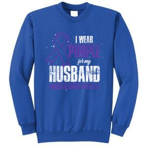 I Wear Purple For My Husband Pancreatic Cancer Awareness Gift Sweatshirt