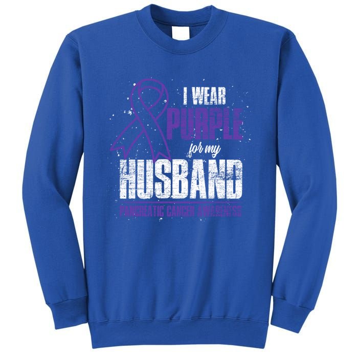 I Wear Purple For My Husband Pancreatic Cancer Awareness Gift Sweatshirt