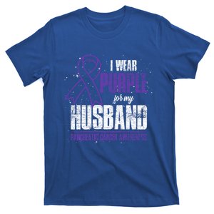 I Wear Purple For My Husband Pancreatic Cancer Awareness Gift T-Shirt