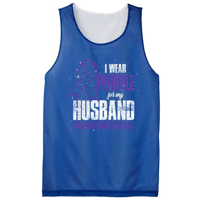 I Wear Purple For My Husband Pancreatic Cancer Awareness Gift Mesh Reversible Basketball Jersey Tank