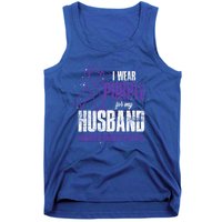 I Wear Purple For My Husband Pancreatic Cancer Awareness Gift Tank Top