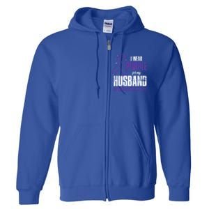 I Wear Purple For My Husband Pancreatic Cancer Awareness Gift Full Zip Hoodie